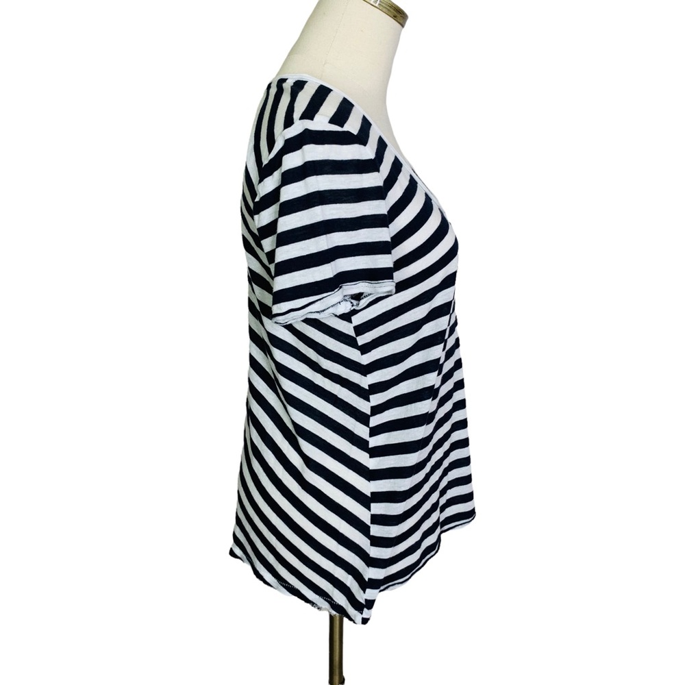 Rag & Bone Linen Blend Striped Knit Top MEDIUM 3190 - Picture 2 of 7